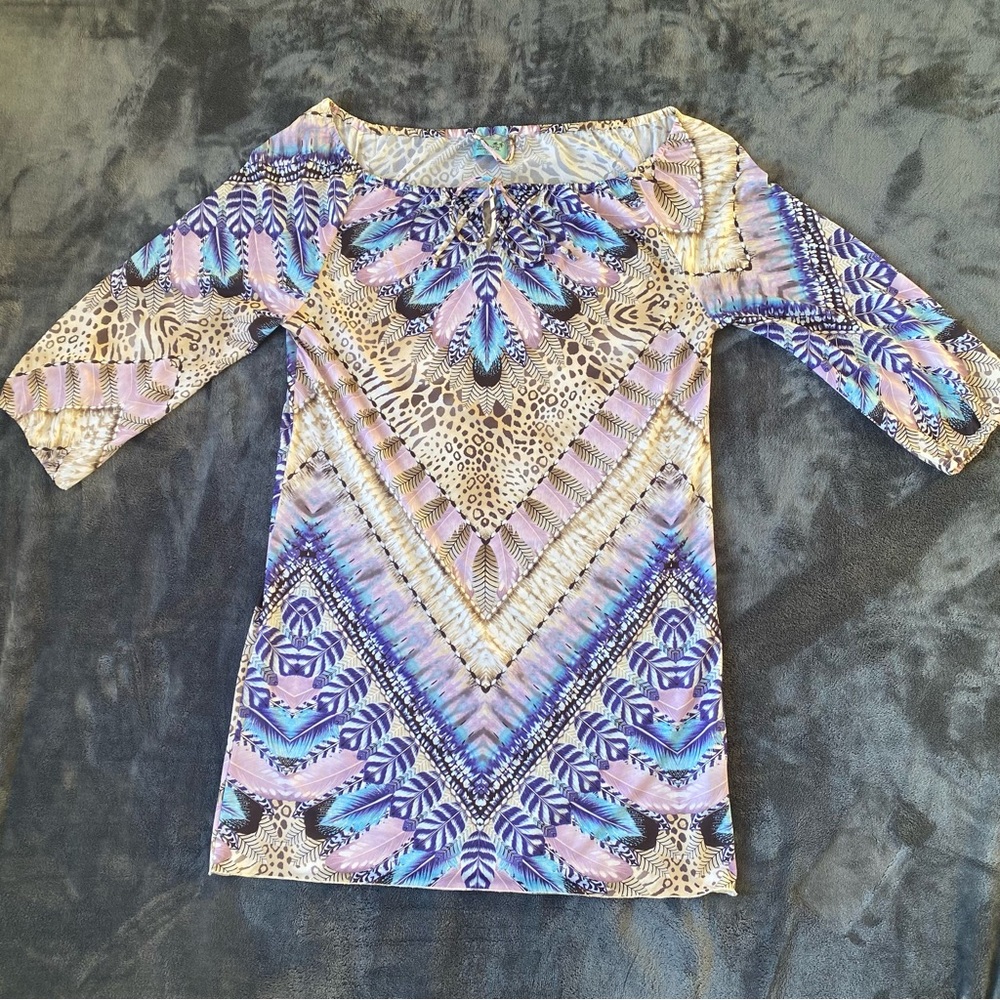 Letarte Handmade Multicolor Swim Women's Coverup - Size Medium.